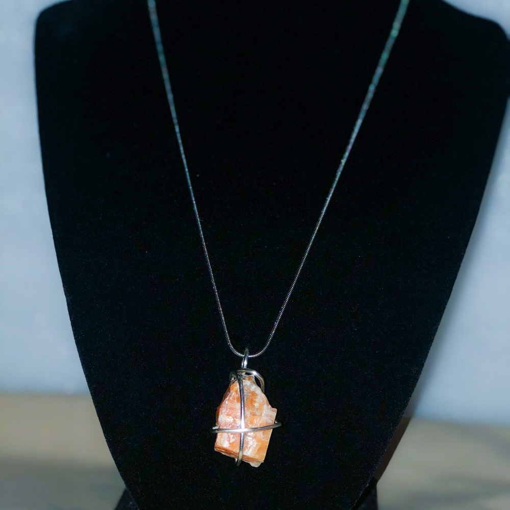 Orange calcite necklace